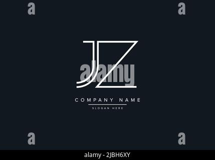 alphabet letters monogram icon logo JZ Stock Vector