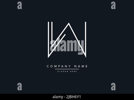 alphabet letters monogram icon logo LW Stock Vector