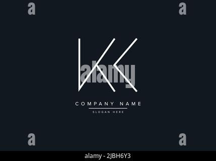 alphabet letters monogram icon logo KK Stock Vector