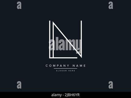 alphabet letters monogram icon logo LN Stock Vector
