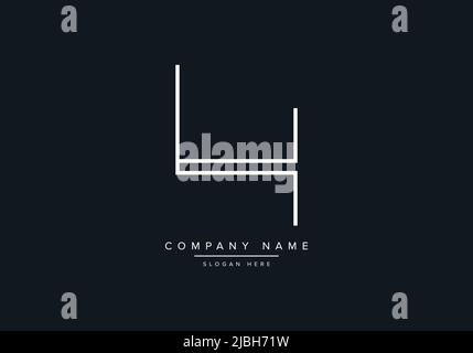 alphabet letters monogram icon logo LH Stock Vector