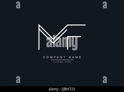 alphabet letters monogram icon logo MF Stock Vector