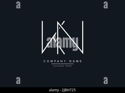 alphabet letters monogram icon logo KN Stock Vector