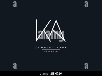 alphabet letters monogram icon logo KA Stock Vector