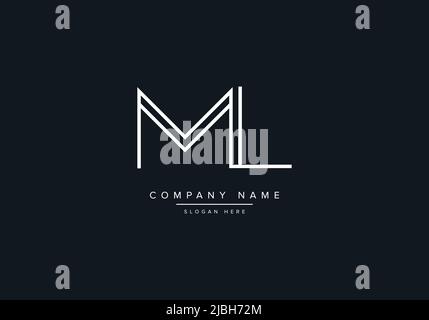 alphabet letters monogram icon logo ML Stock Vector