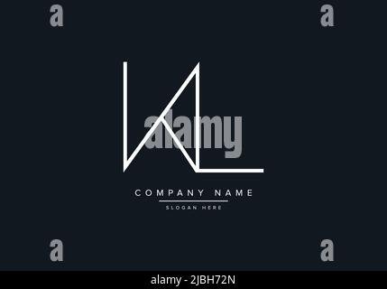 alphabet letters monogram icon logo KL Stock Vector