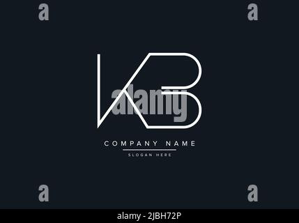 alphabet letters monogram icon logo KB Stock Vector