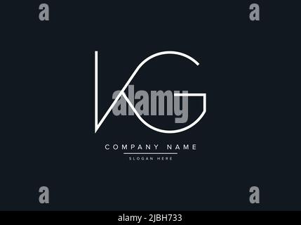 alphabet letters monogram icon logo KG Stock Vector