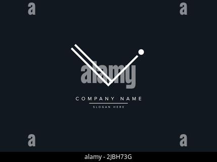alphabet letters monogram icon logo VI Stock Vector