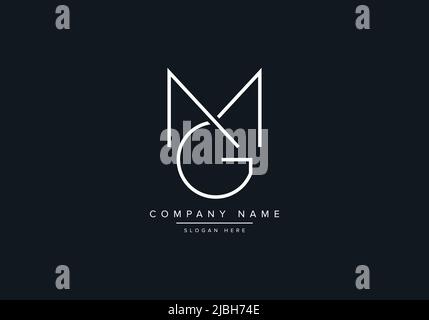 alphabet letters monogram icon logo MG Stock Vector