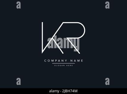 alphabet letters monogram icon logo KR Stock Vector
