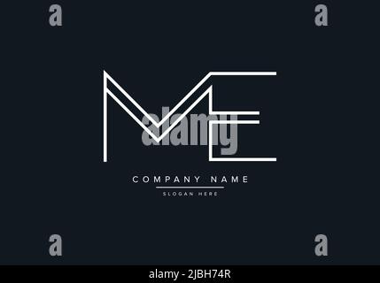 alphabet letters monogram icon logo ME Stock Vector