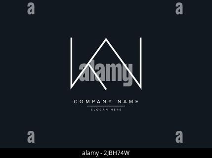 alphabet letters monogram icon logo KW Stock Vector