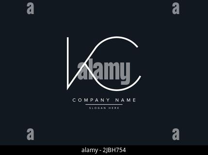 alphabet letters monogram icon logo KC Stock Vector