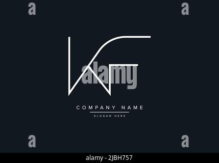 alphabet letters monogram icon logo KF Stock Vector