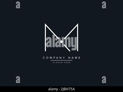alphabet letters monogram icon logo MI Stock Vector