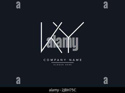 alphabet letters monogram icon logo KY Stock Vector