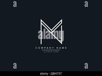 alphabet letters monogram icon logo MN Stock Vector