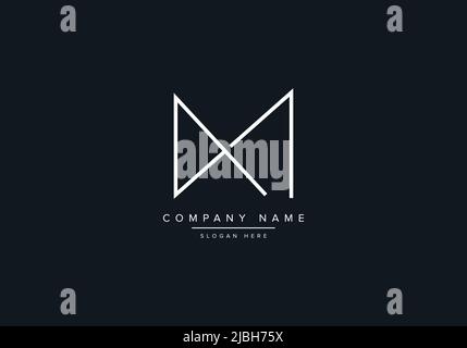 alphabet letters monogram icon logo MX Stock Vector