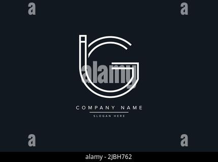 alphabet letters monogram icon logo IG Stock Vector