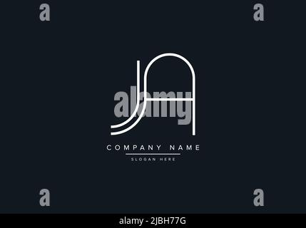 alphabet letters monogram icon logo JA Stock Vector