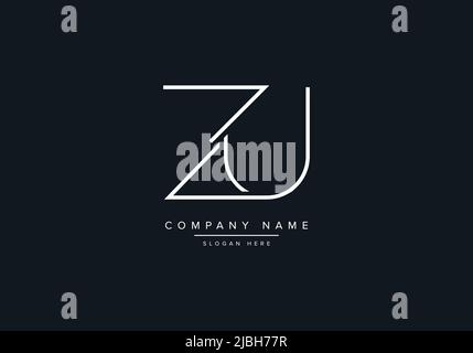 alphabet letters monogram icon logo ZU Stock Vector