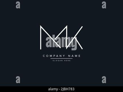 alphabet letters monogram icon logo MK Stock Vector