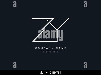alphabet letters monogram icon logo ZY Stock Vector