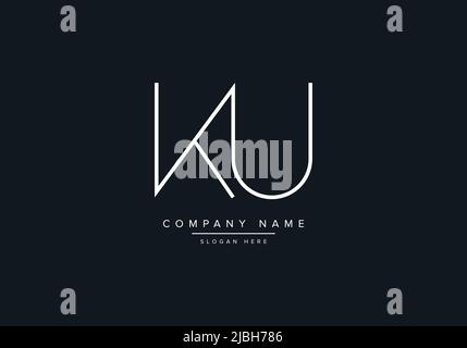 alphabet letters monogram icon logo KU Stock Vector