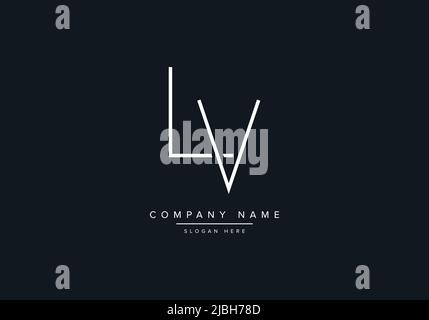 alphabet letters monogram icon logo LV Stock Vector