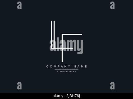 alphabet letters monogram icon logo LF Stock Vector