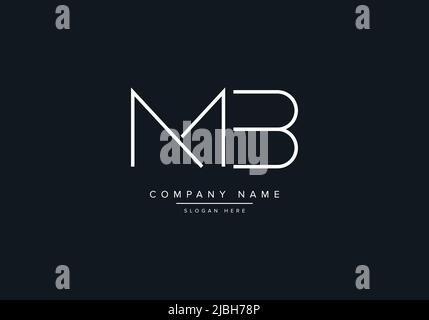 alphabet letters monogram icon logo MB Stock Vector