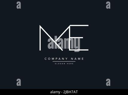 alphabet letters monogram icon logo ME Stock Vector