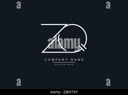 alphabet letters monogram icon logo ZQ Stock Vector