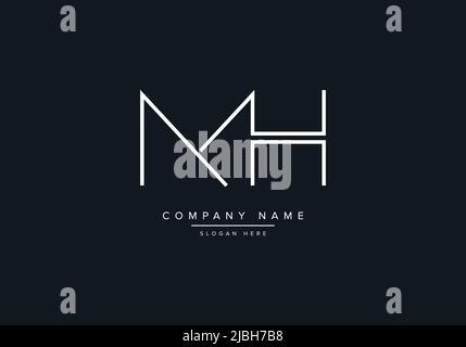 alphabet letters monogram icon logo MH Stock Vector