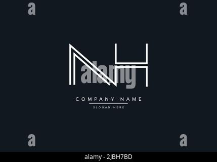 alphabet letters monogram icon logo NH Stock Vector