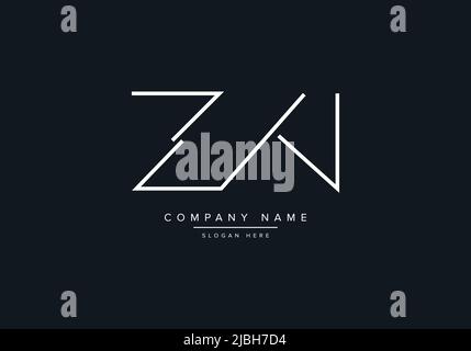 alphabet letters monogram icon logo ZW Stock Vector