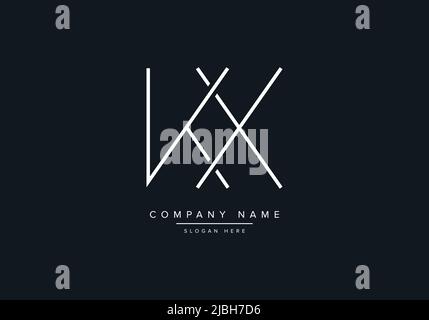 alphabet letters monogram icon logo KX Stock Vector