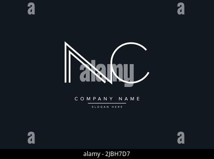 alphabet letters monogram icon logo NC Stock Vector