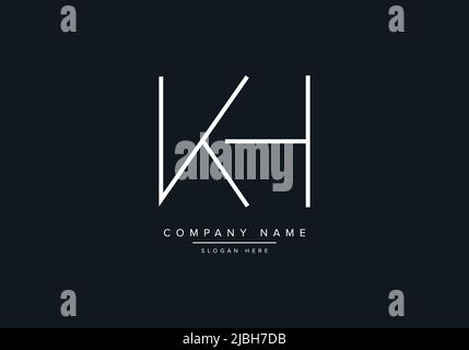 alphabet letters monogram icon logo KH Stock Vector