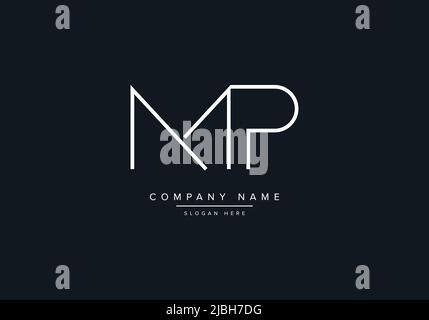 alphabet letters monogram icon logo MP Stock Vector