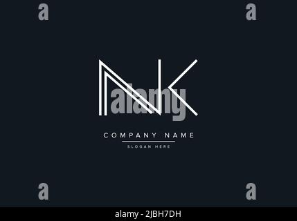 alphabet letters monogram icon logo NK Stock Vector