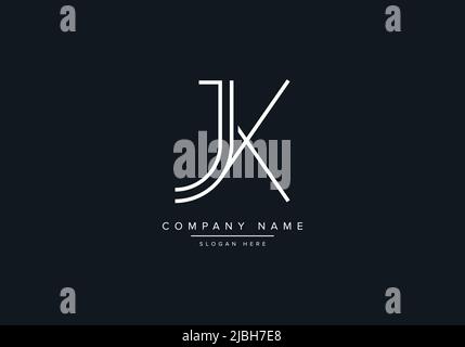 alphabet letters monogram icon logo JK Stock Vector