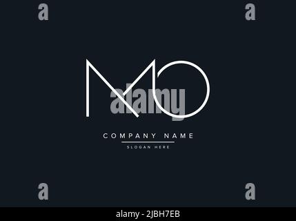 alphabet letters monogram icon logo MO Stock Vector
