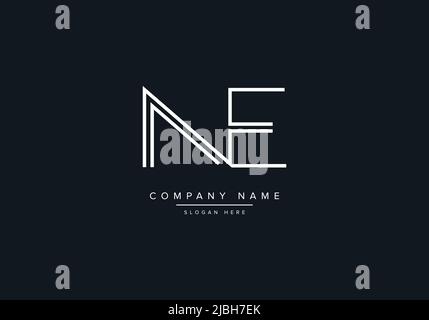 alphabet letters monogram icon logo NE Stock Vector