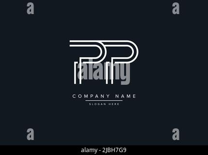 alphabet letters monogram icon logo PP Stock Vector