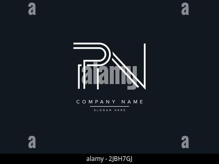 alphabet letters monogram icon logo PN Stock Vector