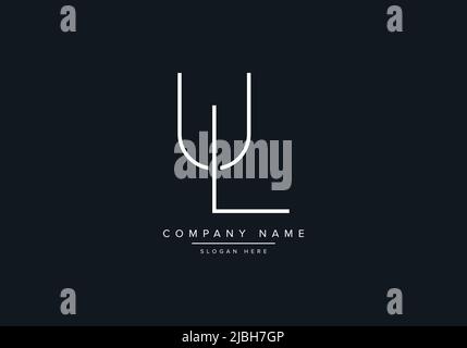 alphabet letters monogram icon logo UL Stock Vector