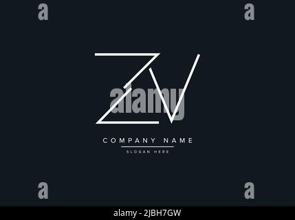 alphabet letters monogram icon logo ZV Stock Vector