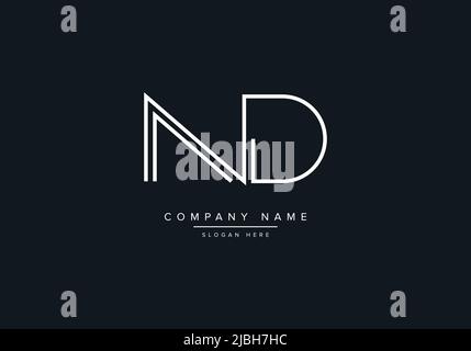 Creative Letters ND Logo Design Vector Template. Stock Vector